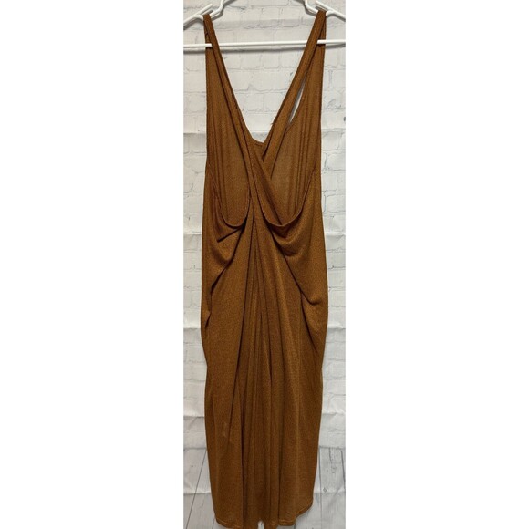 Free People Beach Essential Tank Crisscross In Back Dress Small Oversized Rust - Picture 4 of 7
